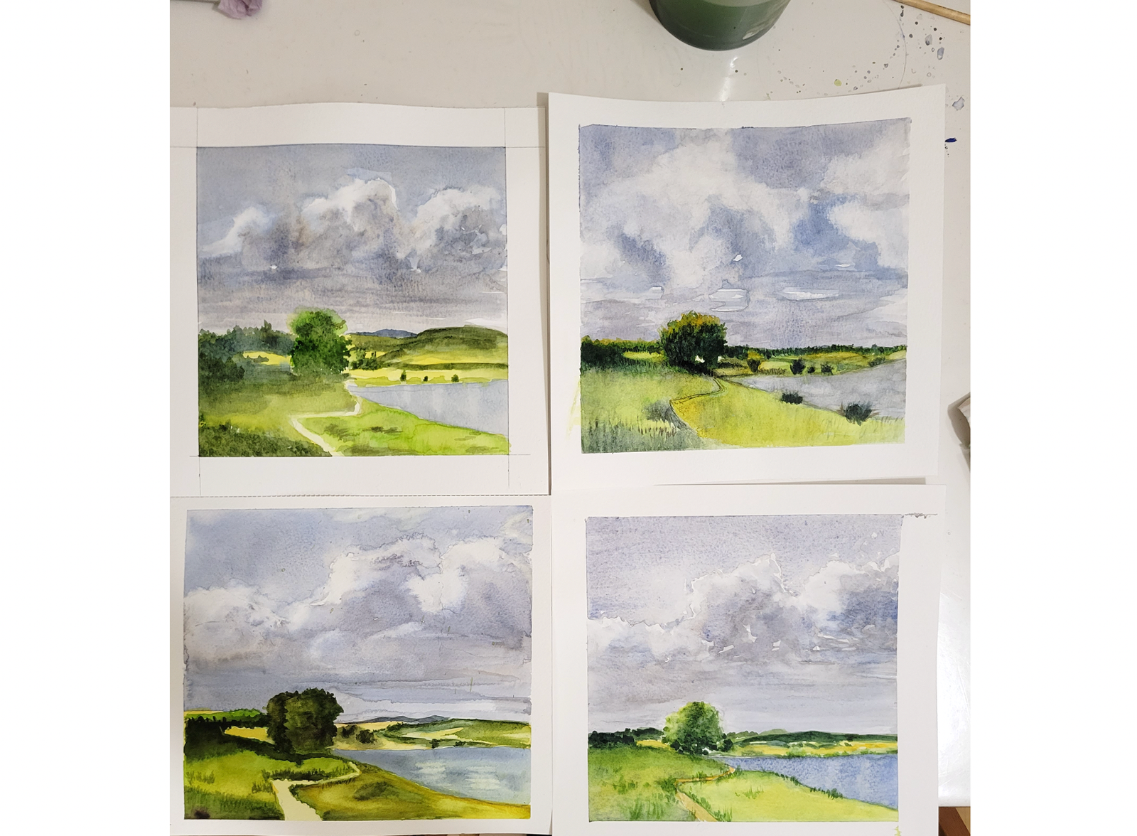 campagne et ciel nuageux